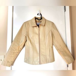 Beige Leather Jacket